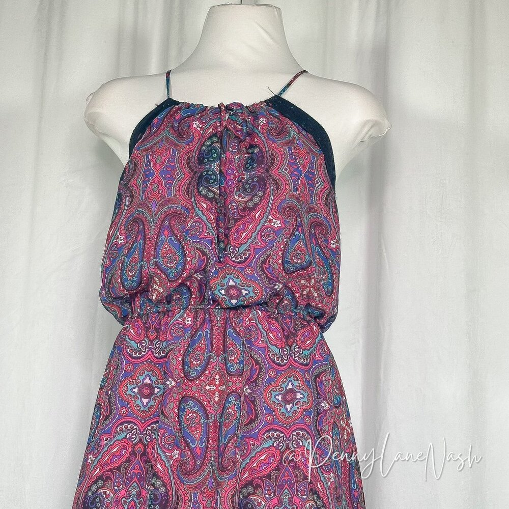 L8ter Paisley Blouson Halter Maxi Dress - Picture 9 of 11